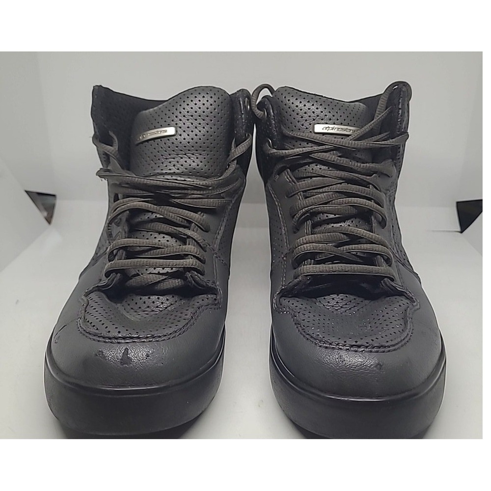 Alpinestars Shoes Motorcycle Dark Gray Leather High Top Boots Moto Style